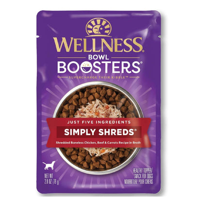 Wellness Bowl Boosters Simply Shreds 2.8oz. Chicken Beef Shred (Case of 12)