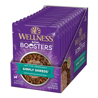 Wellness Bowl Boosters Simply Shreds  2.8oz. Tuna Beef Flaked (Case of 12)