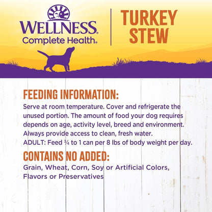 Wellness Dog Complete Health Stew Turkey Barley Carrot 12.5oz. (Case of 12)