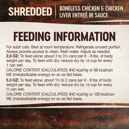 Wellness Cat Core Signature Select Shredded Chicken Chicken Liver Entrée 2.8oz. (Case of 12)