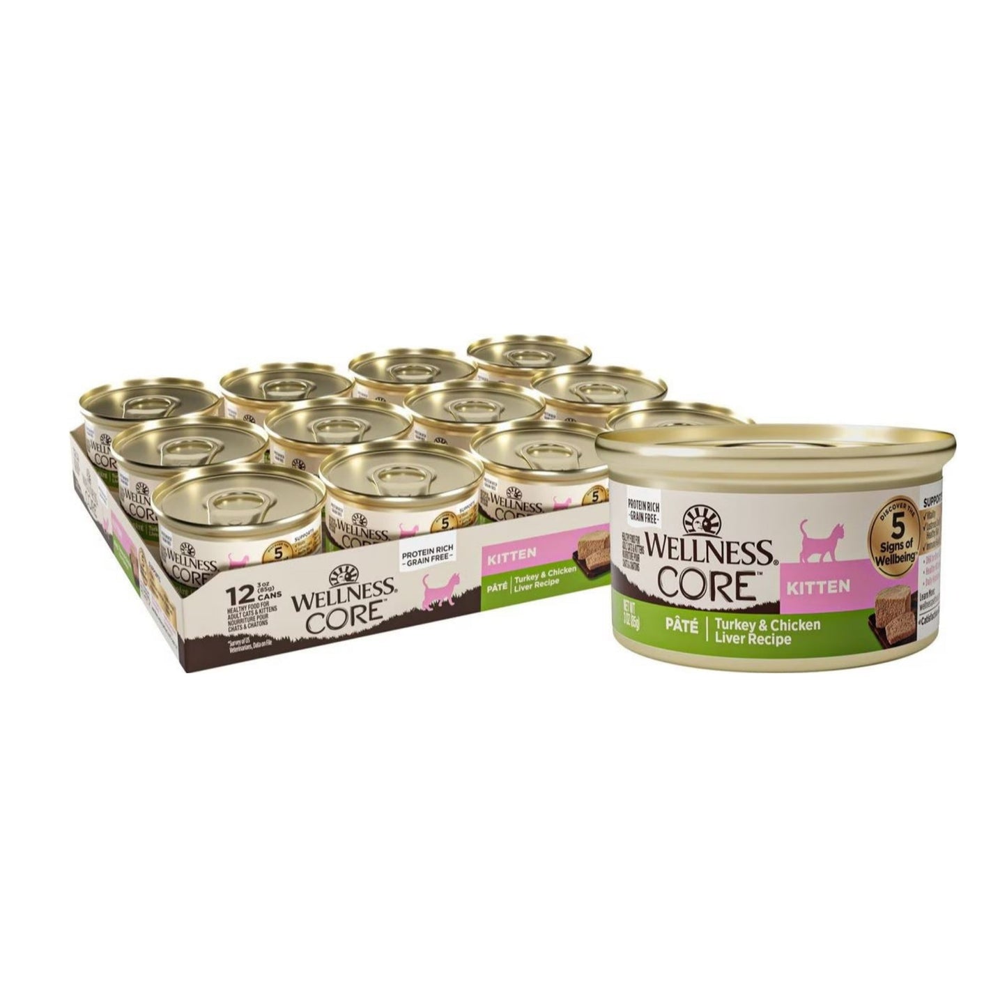 Wellness Cat Core Kitten Turkey Chicken Liver Pate 3oz. (Case of 12)