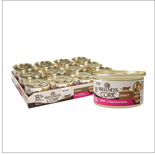 Wellness Cat Core Turkey Duck Pate 3oz. (Case of 12)