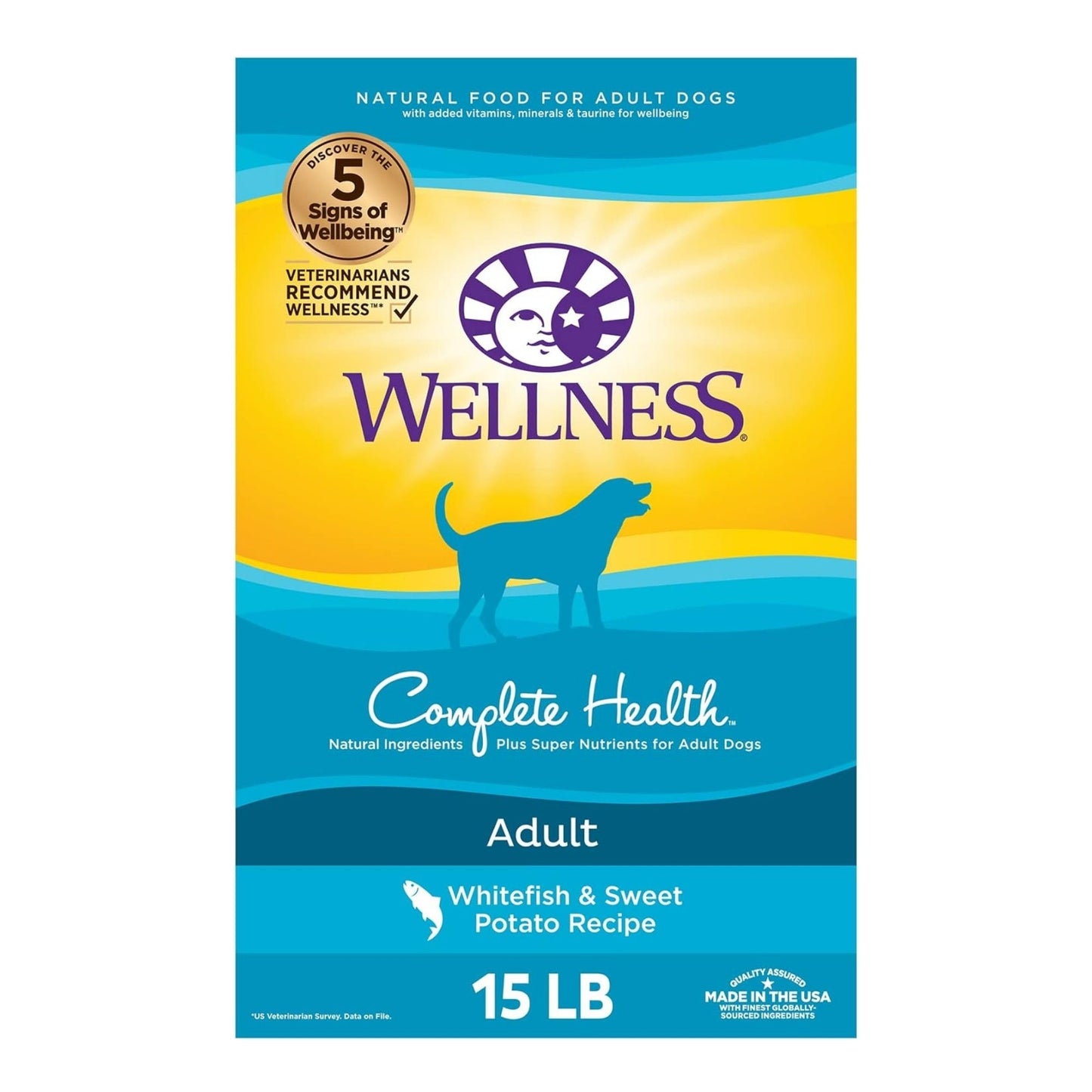 Wellness Dog Whitefish Sweet Potato 15Lb Adult Complete Health