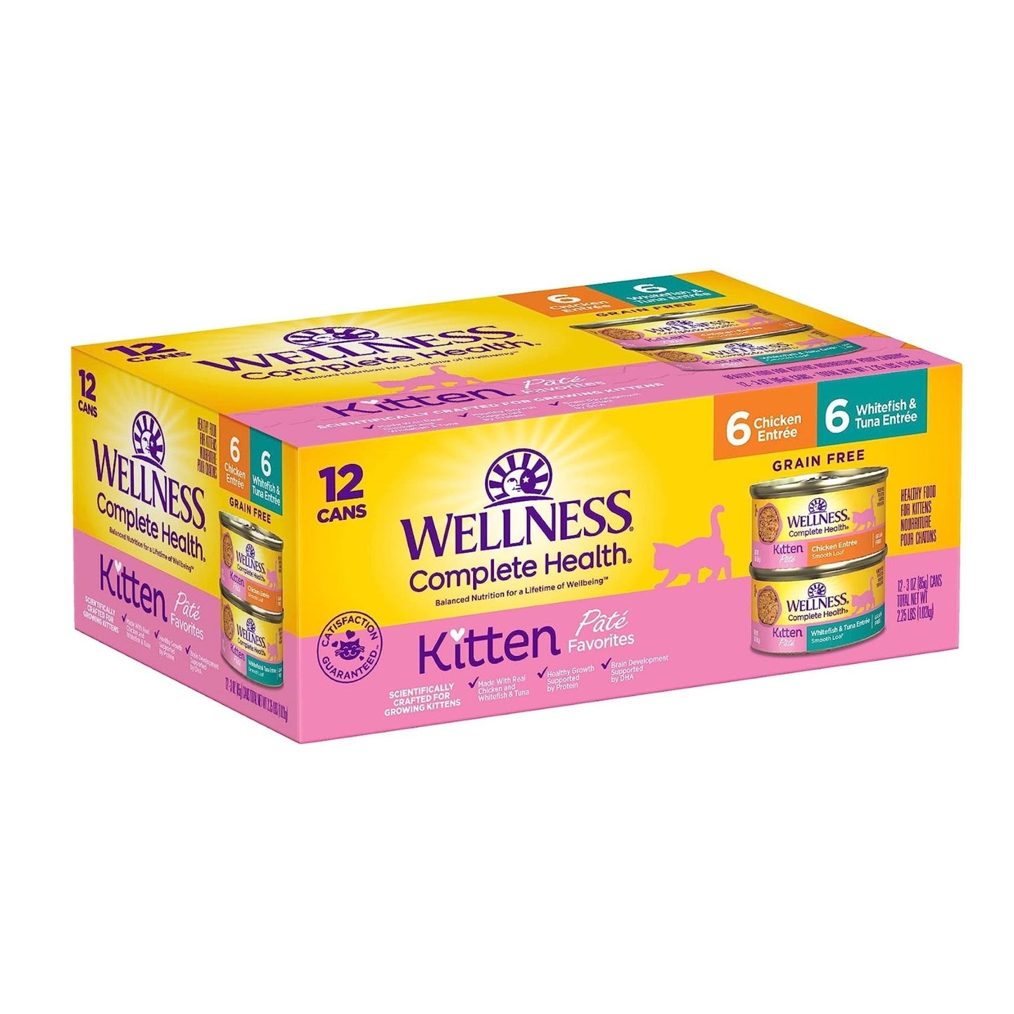 Wellness Complete Health Kitten Chicken Whitefish Tuna Pate Variety Pack 3oz. (Case of 12)