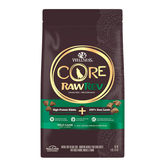 Wellness Dog Core Rawrev Wildgame 4Lb  Duck Lamb Boar Rabbit