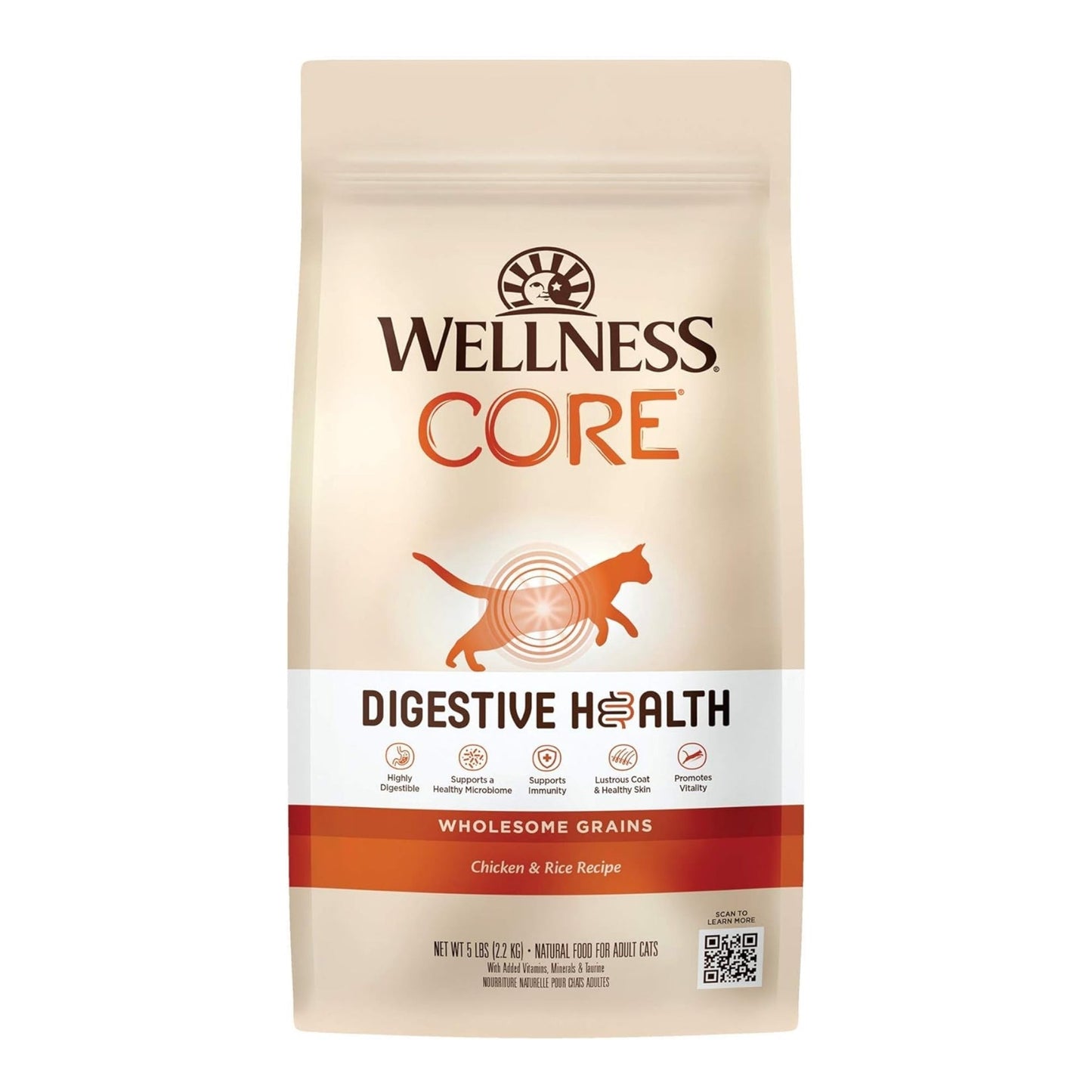 Wellness Cat Core Digestive Health Chicken Rice Receipe 5Lb