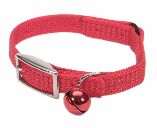 Coastal Sassy Snag-Proof Nylon Safety Cat Collar Red 3/8X8In