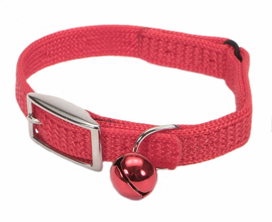 Coastal Sassy Snag-Proof Nylon Safety Cat Collar Red 3/8X10In