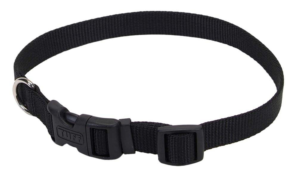 Coastal Adjustable Nylon Dog Collar with Plastic Buckle Black 1ea/5/8 In X 10-14 in