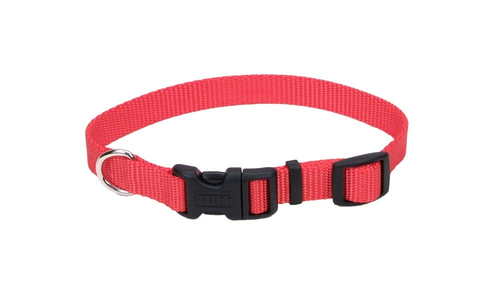 Coastal Adjustable Nylon Dog Collar with Plastic Buckle Red 1ea/5/8 In X 10-14 in