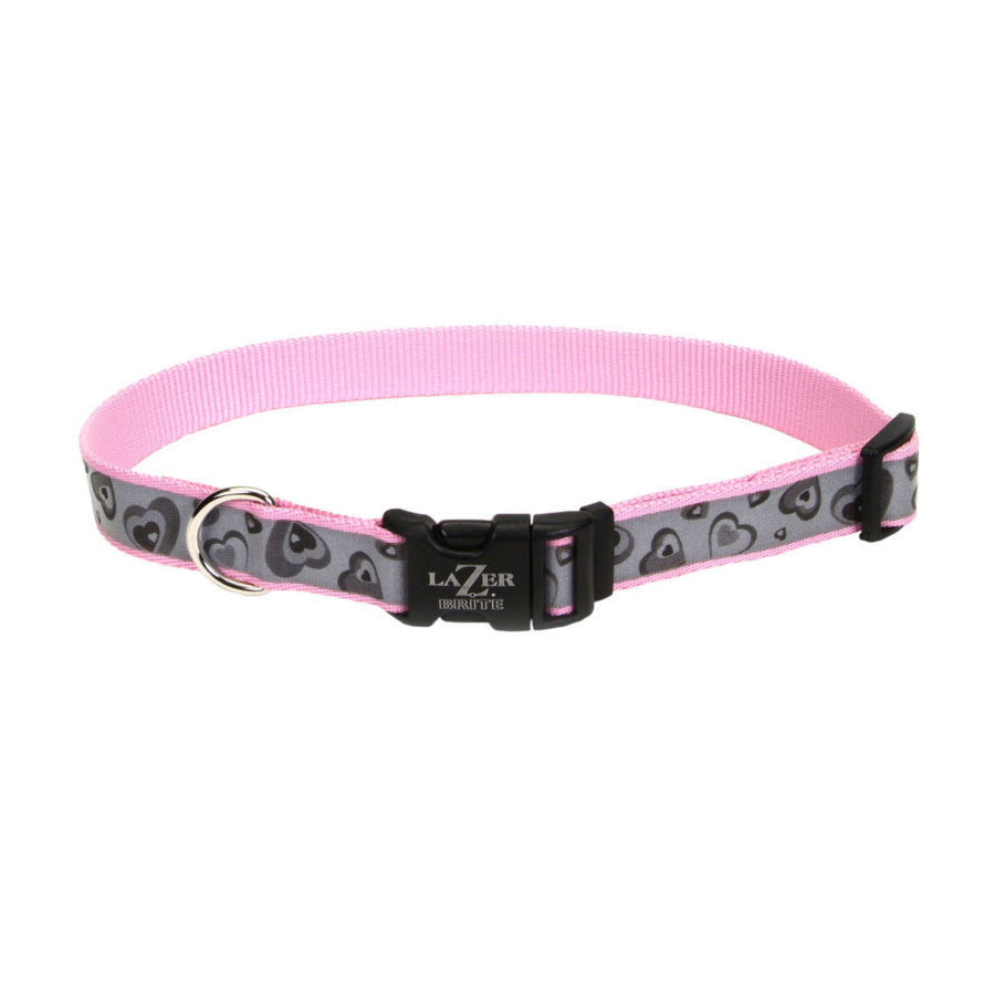 Lazer Brite Reflective Adjustable Dog Collar Pink 1ea/1 In X 18-26 in