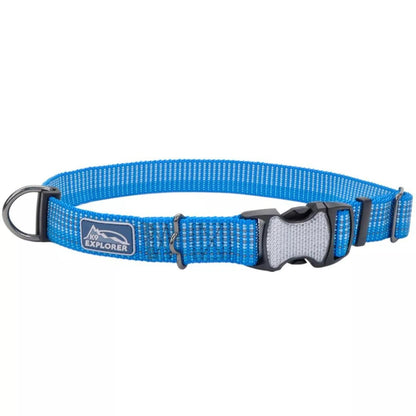 K9 Explorer Brights Reflective Adjustable Dog Collar Lake Medim 1"x 12"-18"