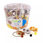 Coastal Turbo Bulk Cat Toy Bins, Spotted Mice, 6.75" (72 Pieces)