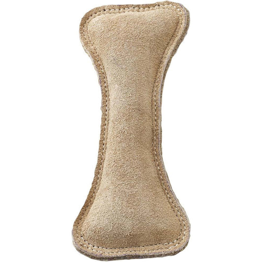 Dura-Fused Leather Bone Dog Toy Brown 9 In