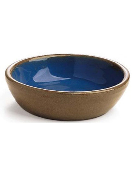 Spot Standard Crock Cat Saucer Tan; Blue 5 in