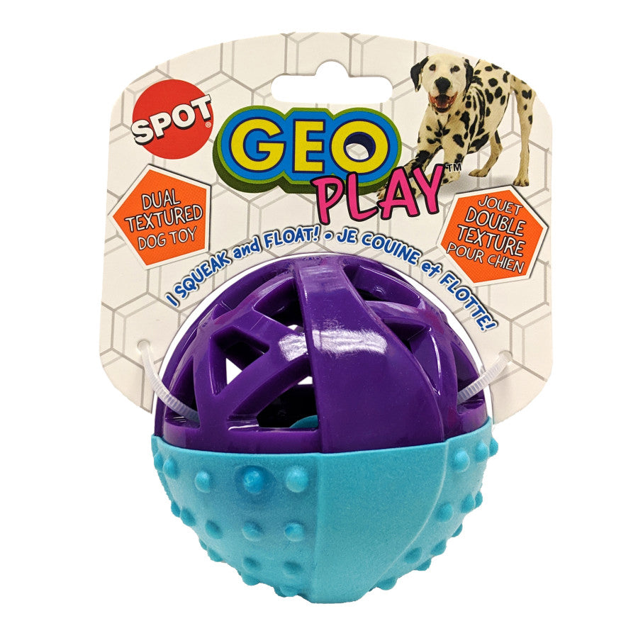 Spot Geo Play Dual Texture Ball Dog Toy Assorted 1ea/3.5 in