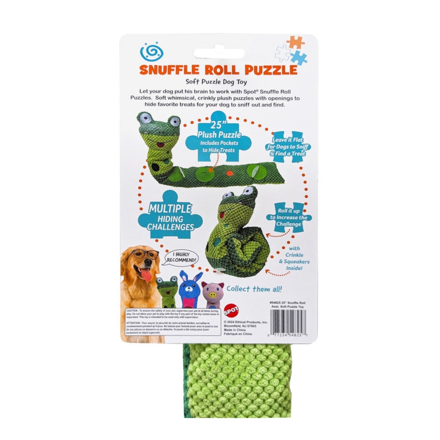 Spot Snuffle Roll Puzzler Dog Toy Assorted, 1ea/25 in