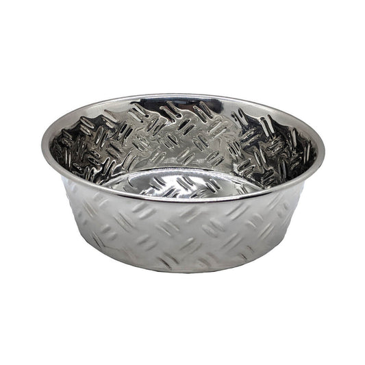 Spot Criss-Cross Stainless Steel Dish with Non-skid bottom 2 Quart