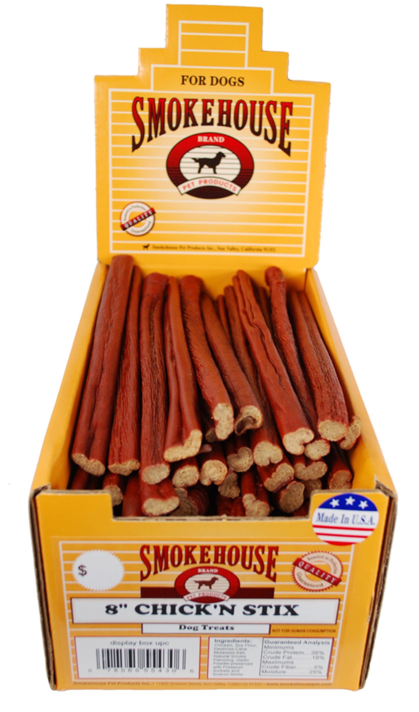 Smokehouse USA Made Chicken Stix Dog Treats 60ea/8 in, 60 ct