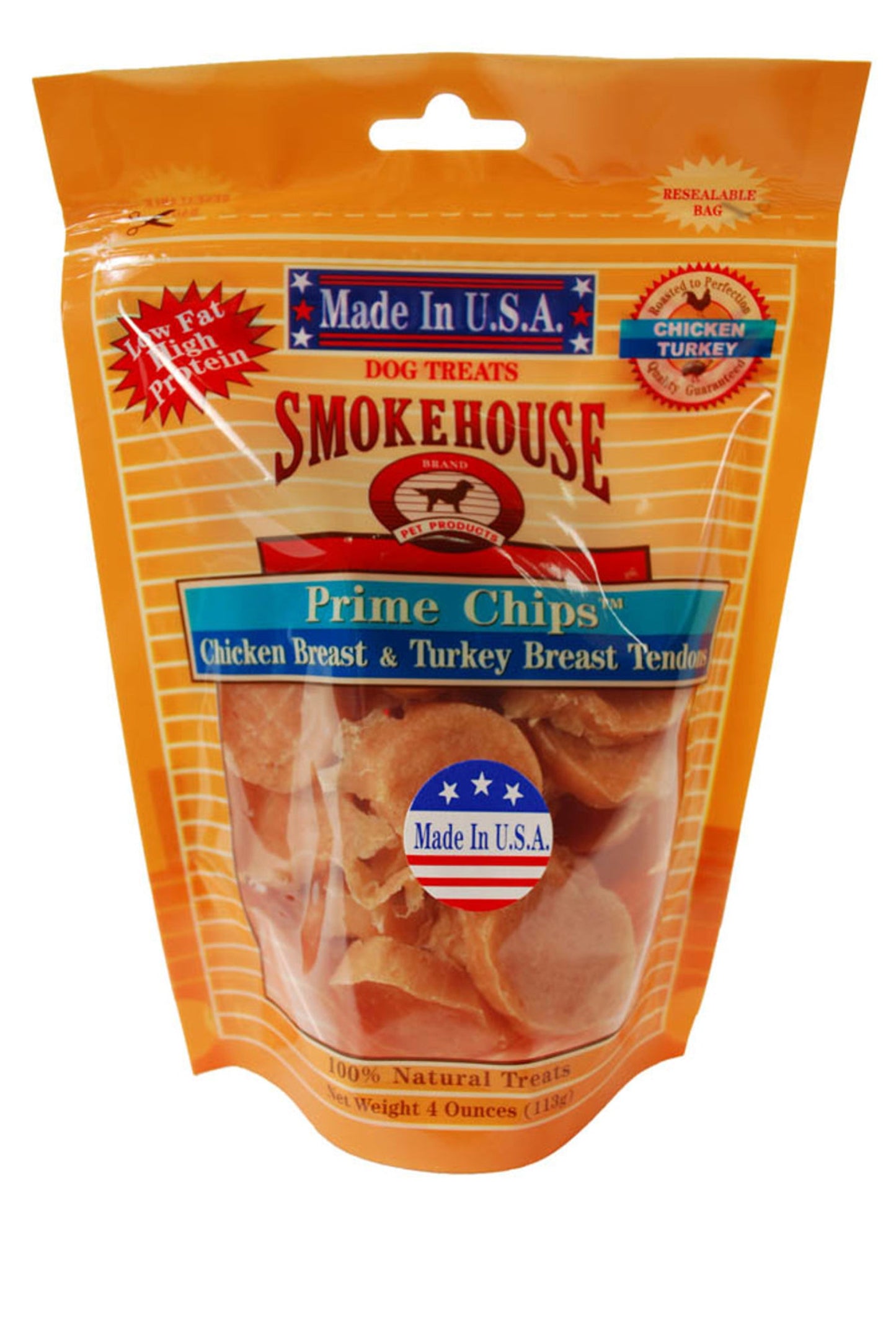 Smokehouse USA Made Prime Chips Dog Treat Chicken & Turkey 1ea/4 oz