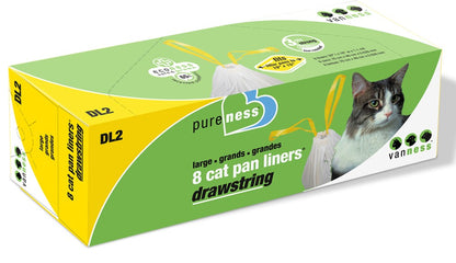 Van Ness Plastics Drawstring Cat Pan Liner White 1ea/LG, 8 ct