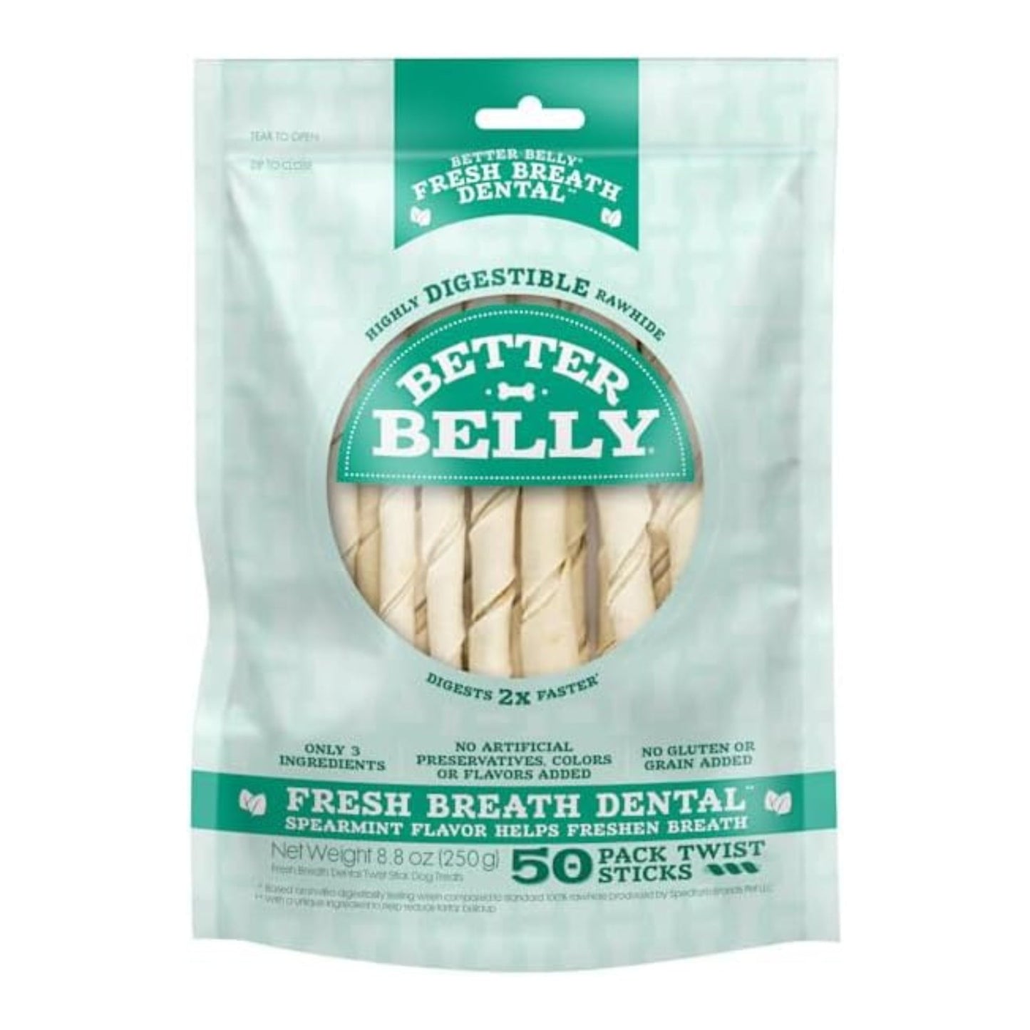 Better Belly Fresh Breath Twist Stick Spearmint 50 count