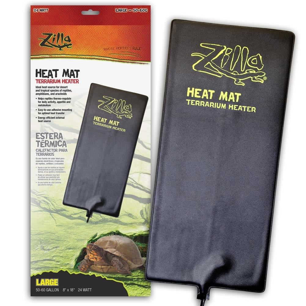 Zilla Terrarium Heat Mats Black 1ea/Large, 50-60 gal, 24 W