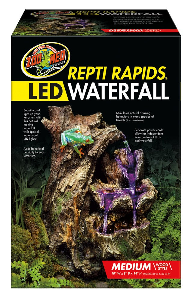 Zoo Med Repti Rapids LED Wood Waterfall Brown 1ea/MD