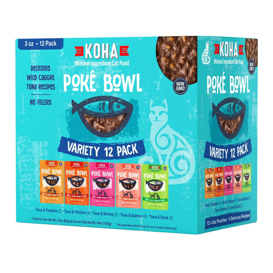 Koha Cat Grain Free Poke Bowl 3oz. Variety Pack (Case of 24)