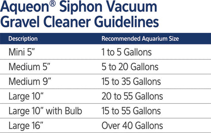 Aqueon Aquarium Siphon Vacuum Gravel Cleaner With Bulb 1ea/Large - 10 in