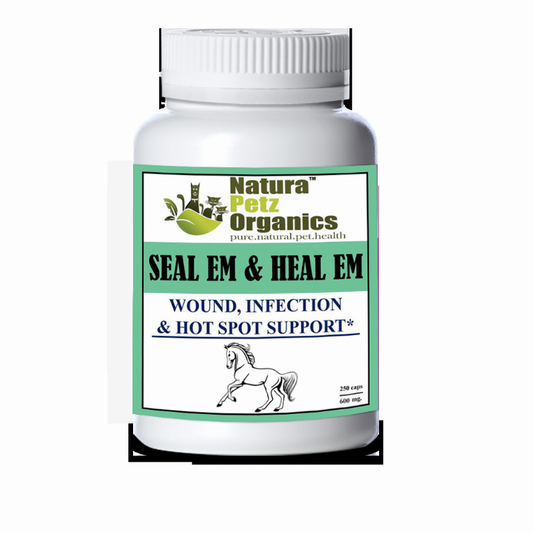 Seal Em & Heal Em Capsules Equine- Wound, Infection Ulcer Bite Bleeding & Hot Spot Support*