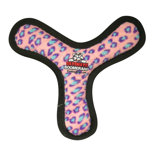 Tuffy Ultimate Boomerang Durable Dog Toy Pink Leopard 1ea/11 in