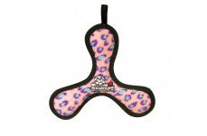 Tuffy Jr Boomerang Durable Dog Toy Pink Leopard 1ea/8 in