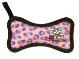 Tuffy Jr Bone Durable Dog Toy Pink Leopard 1ea/6.2 in