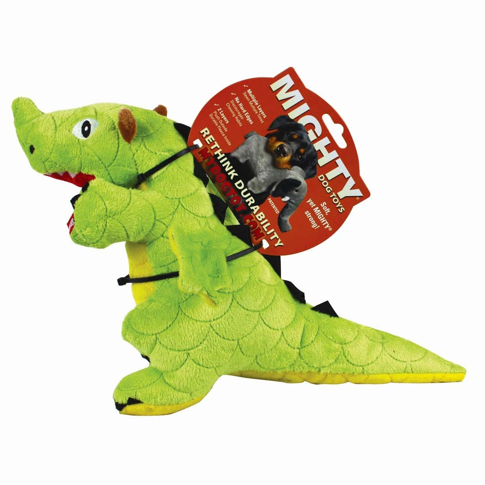 Mighty Jr Dragon Durable Dog Toy Green 1ea/10 in