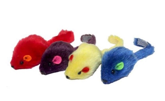 Multipet *Multi-Colored Mice - 4pk. (Assorted Colors)Size: 2 inches