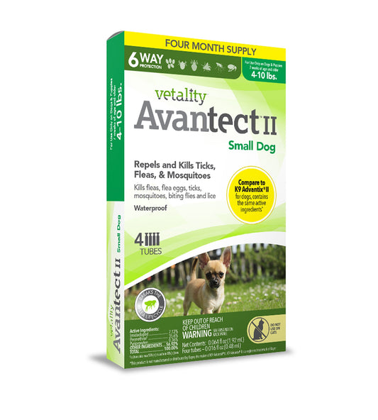 Vetality Avantect II Flea & Tick For Dogs 1ea/0.064 fl oz, 4 ct