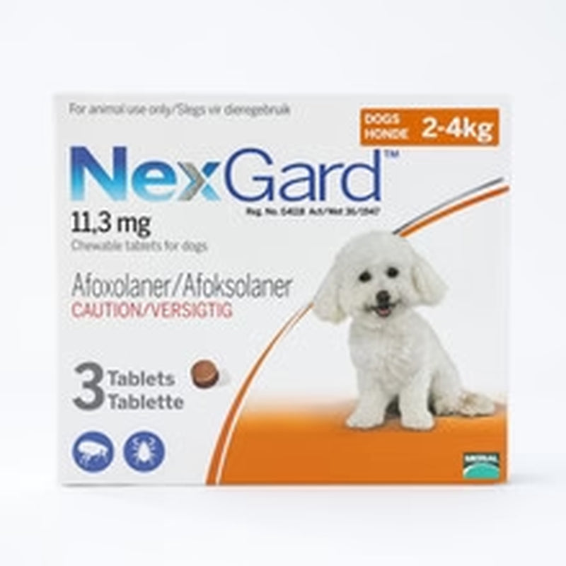 Nexgard Chews for Very Small (Toy) Dogs 2-4Kg (4-10Lbs) , 3 Pack