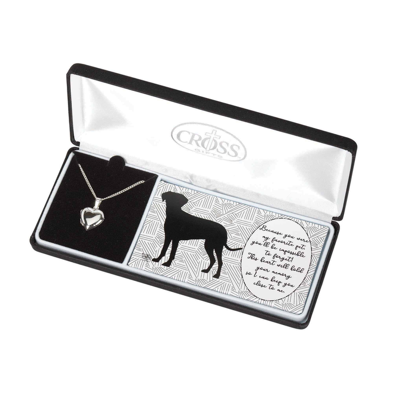 Nk - Dog Pet Loss Heart Locket Silver Plate