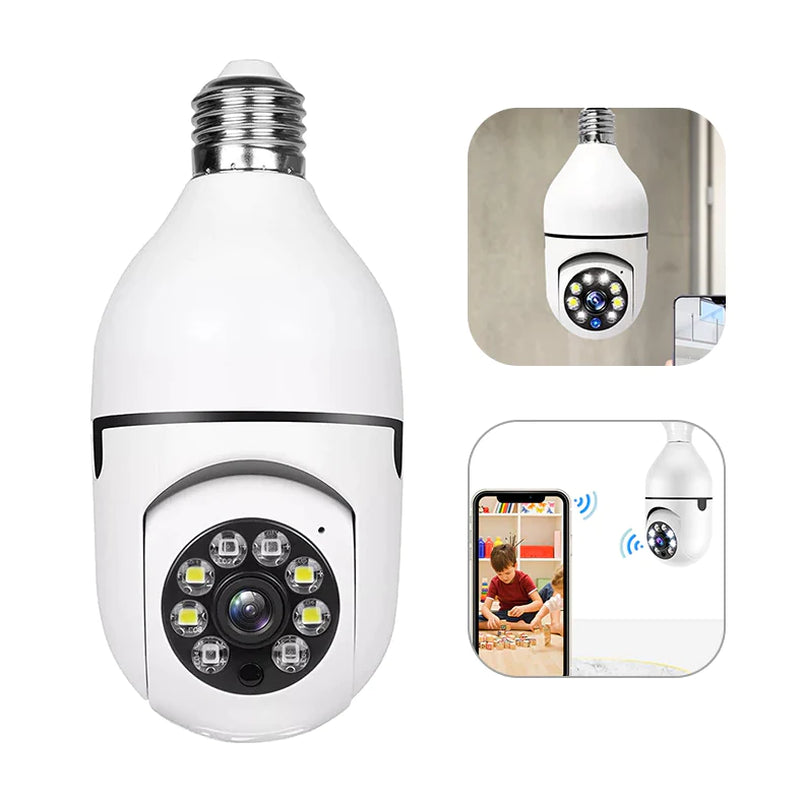 Smart 360° 1080P Wi-Fi Light Bulb Camera with Night Vision for Home Security