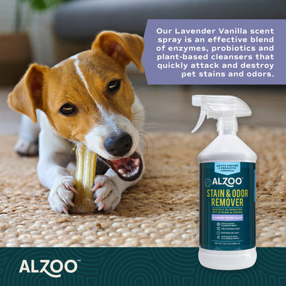 Alzoo Stain & Odor Remover Spray Lavender Vanilla 32oz.