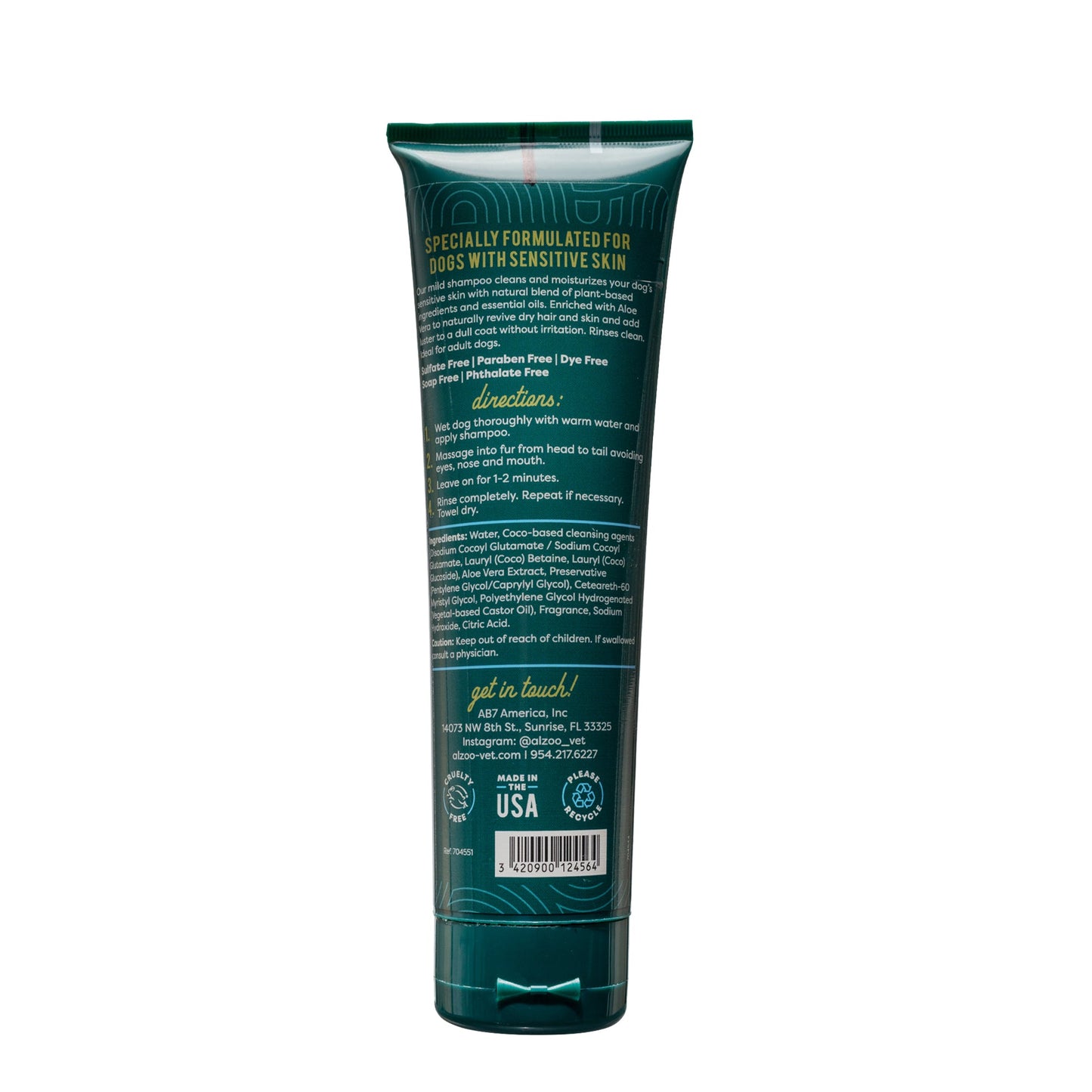 Alzoo Plant-Based Shampoo Hypoallergenic 8oz.