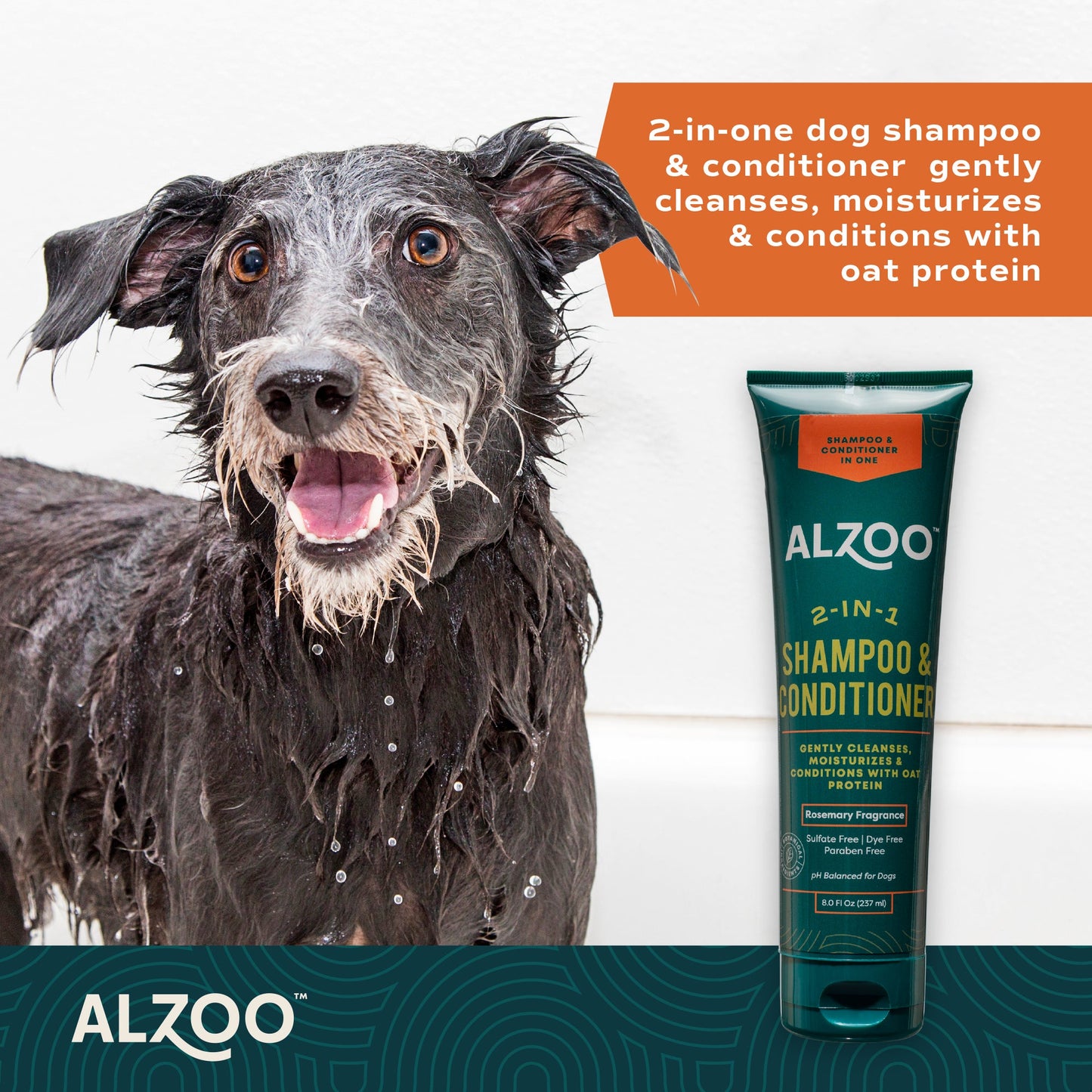 Alzoo Plant-Based Shampoo & Conditioner 2-In-1 8oz.