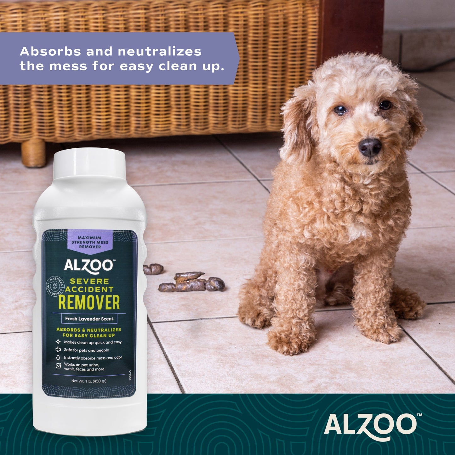 Alzoo Mineral-Based Severe Accident Remover Lavender 15.2oz.