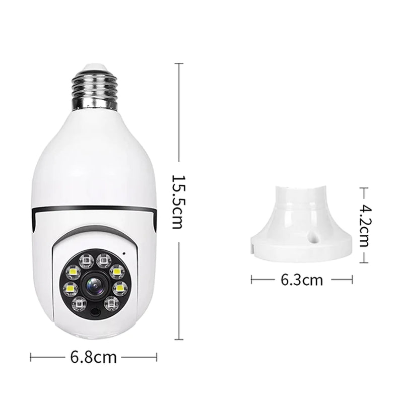 Smart 360° 1080P Wi-Fi Light Bulb Camera with Night Vision for Home Security