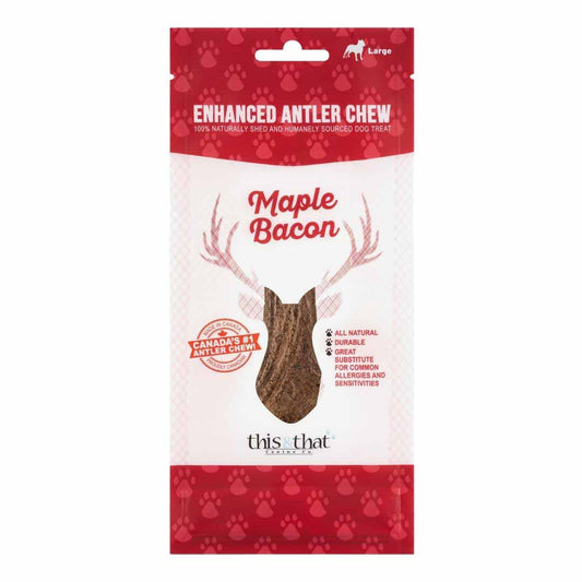 This & That Dog Enhanced Antler Chew Maple Bacon Large