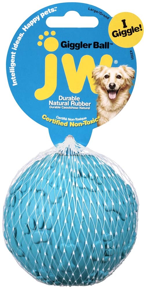 JW Pet Giggler Ball Dog Toy Assorted 1ea/LG