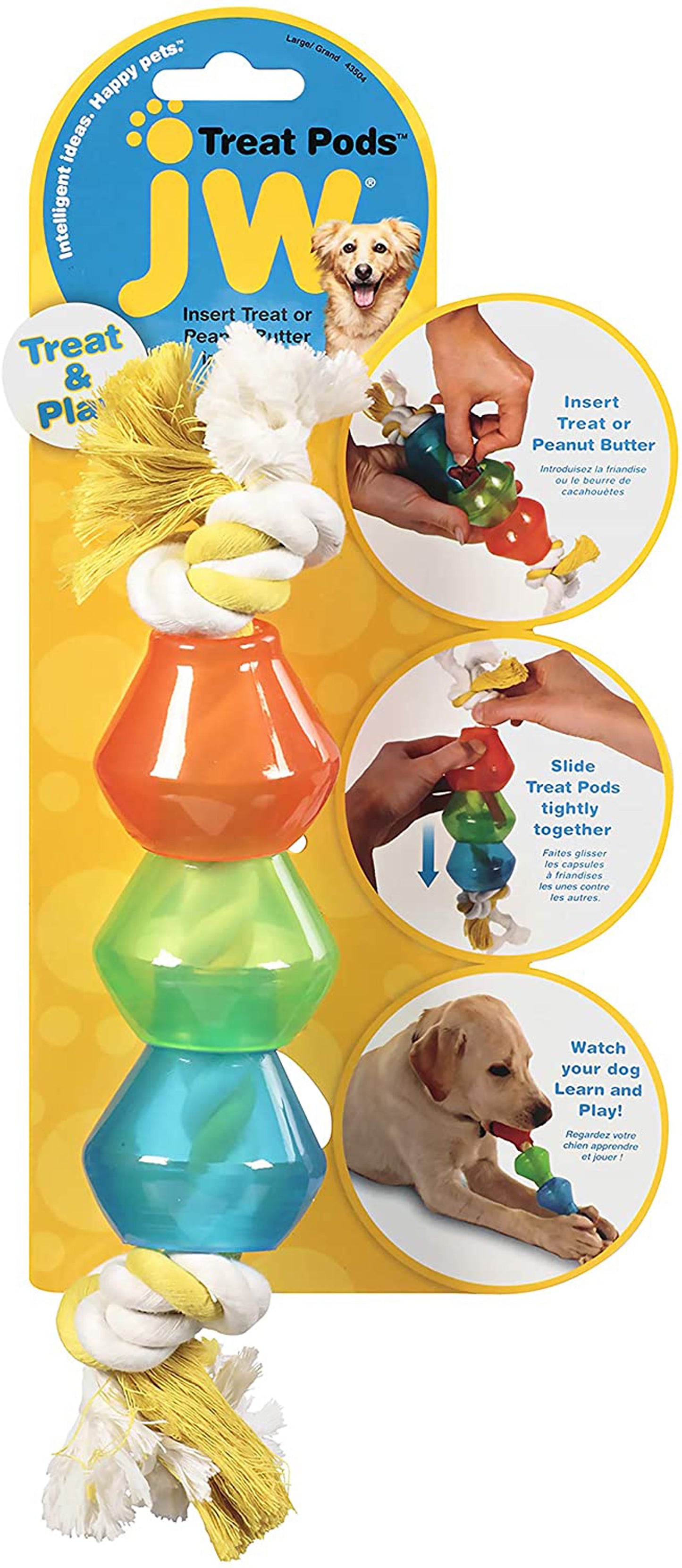 JW Pet Treat Pod Rope Dog Toy 1ea/LG