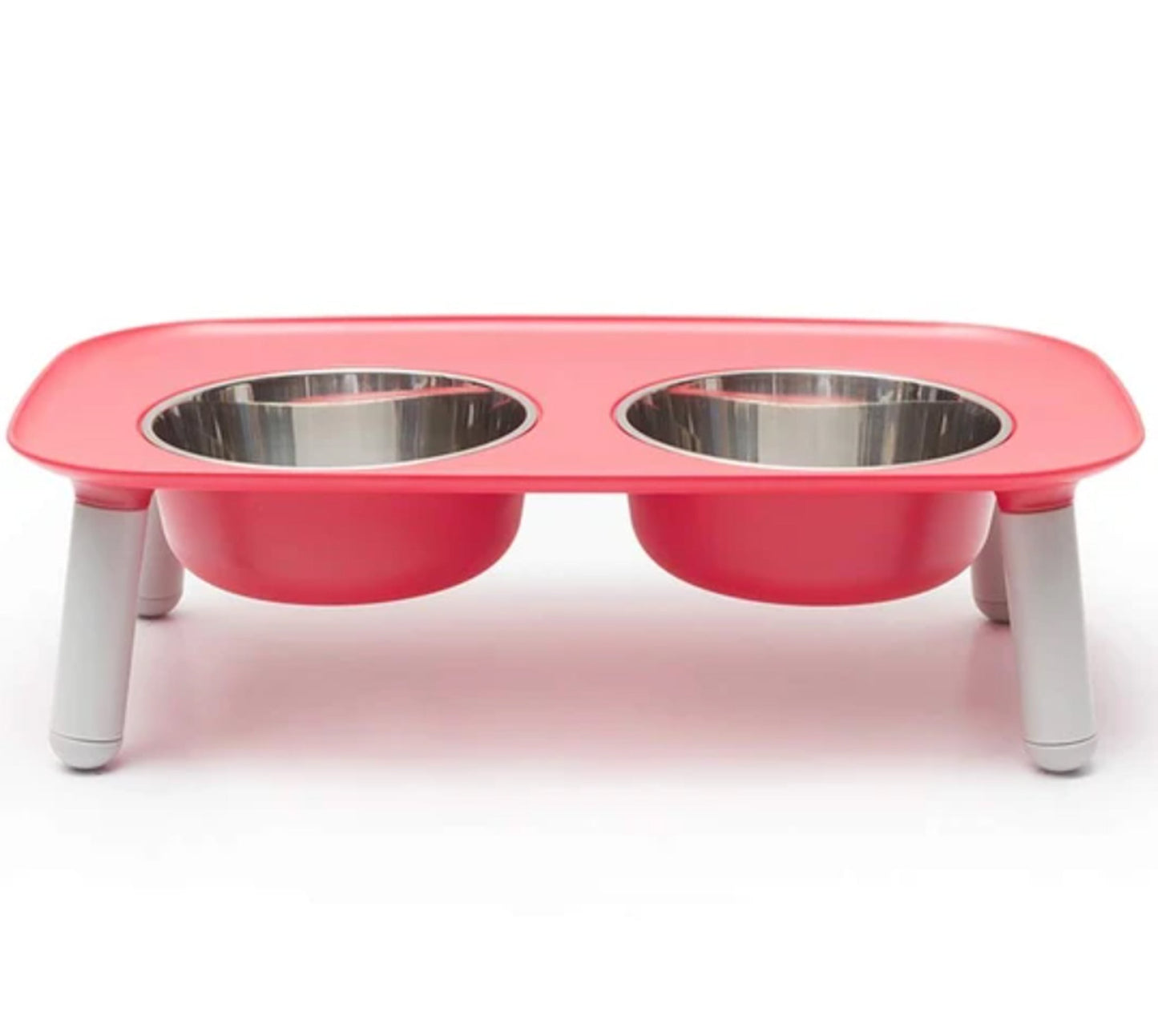 Messy Mutts Dog Double Feeder Elevated Red