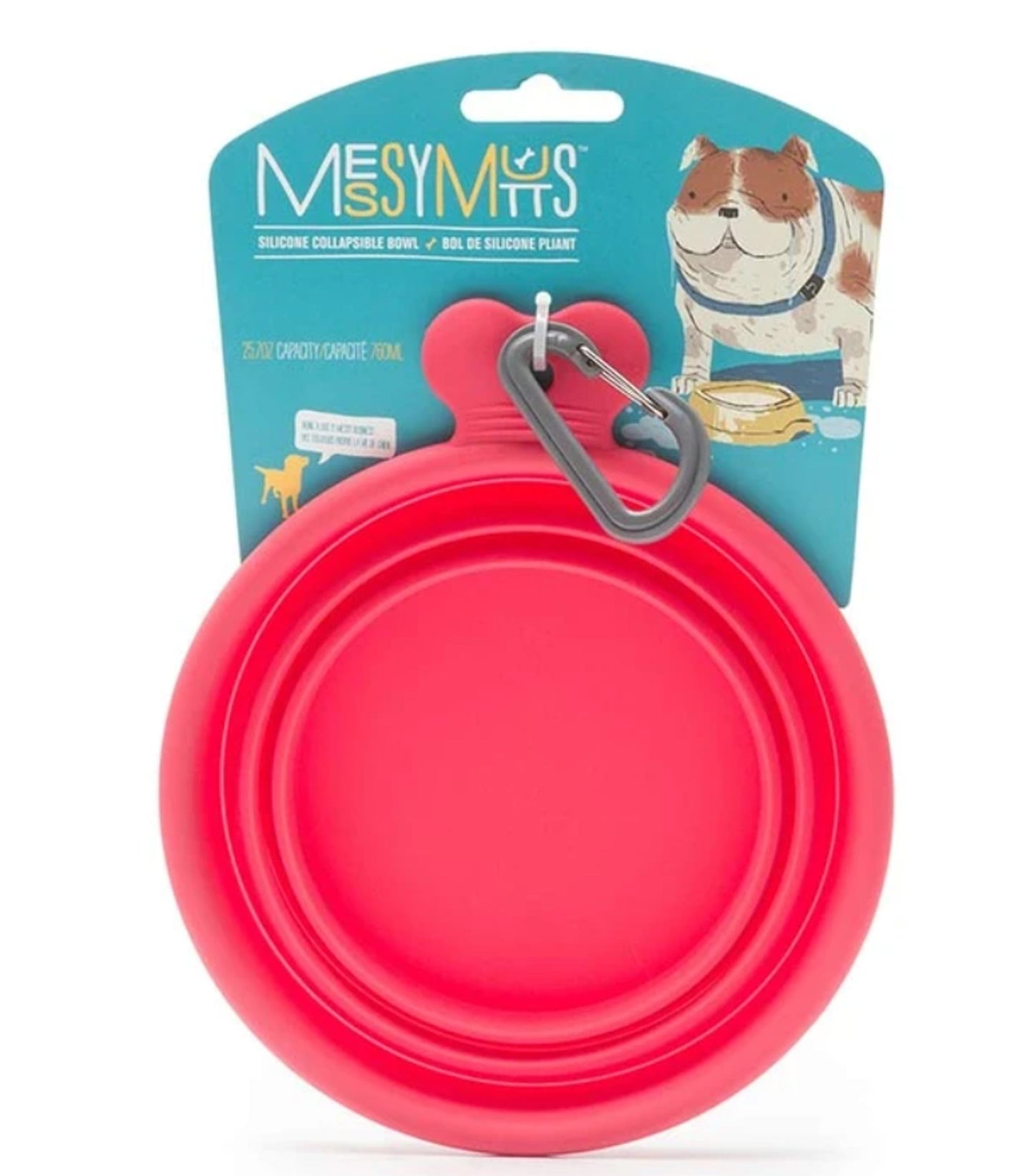 Messy Mutts Dog Collapsible Bowl Red 1.5 Cup